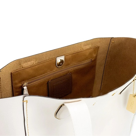 Coach Pebble Leather Derby Tote - Chalk / Neutral - Picture 6 of 6